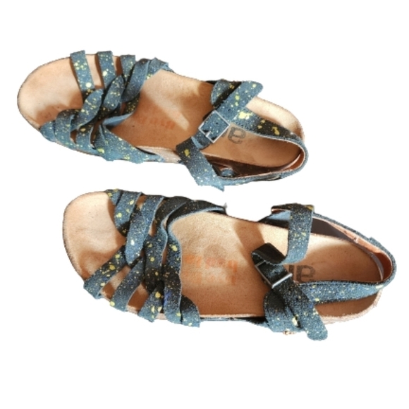 The art company blue sandal splatter yellow paint size 38 - Picture 2 of 4